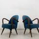 Pair of mid-century cocktail chairs, Poland, 1950s