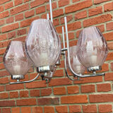 Vintage Lustre with 5 Mauve light lights
