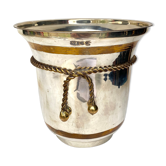 Vintage champagne bucket in silver and gold metal