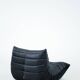 Togo set of chair and pouf in black shiny velvet