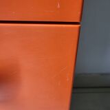 Meuble chiffonnier 4 tiroirs Flair  orange Français 1970 Vintage