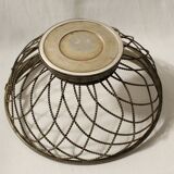 Vintage silver metal fruit basket