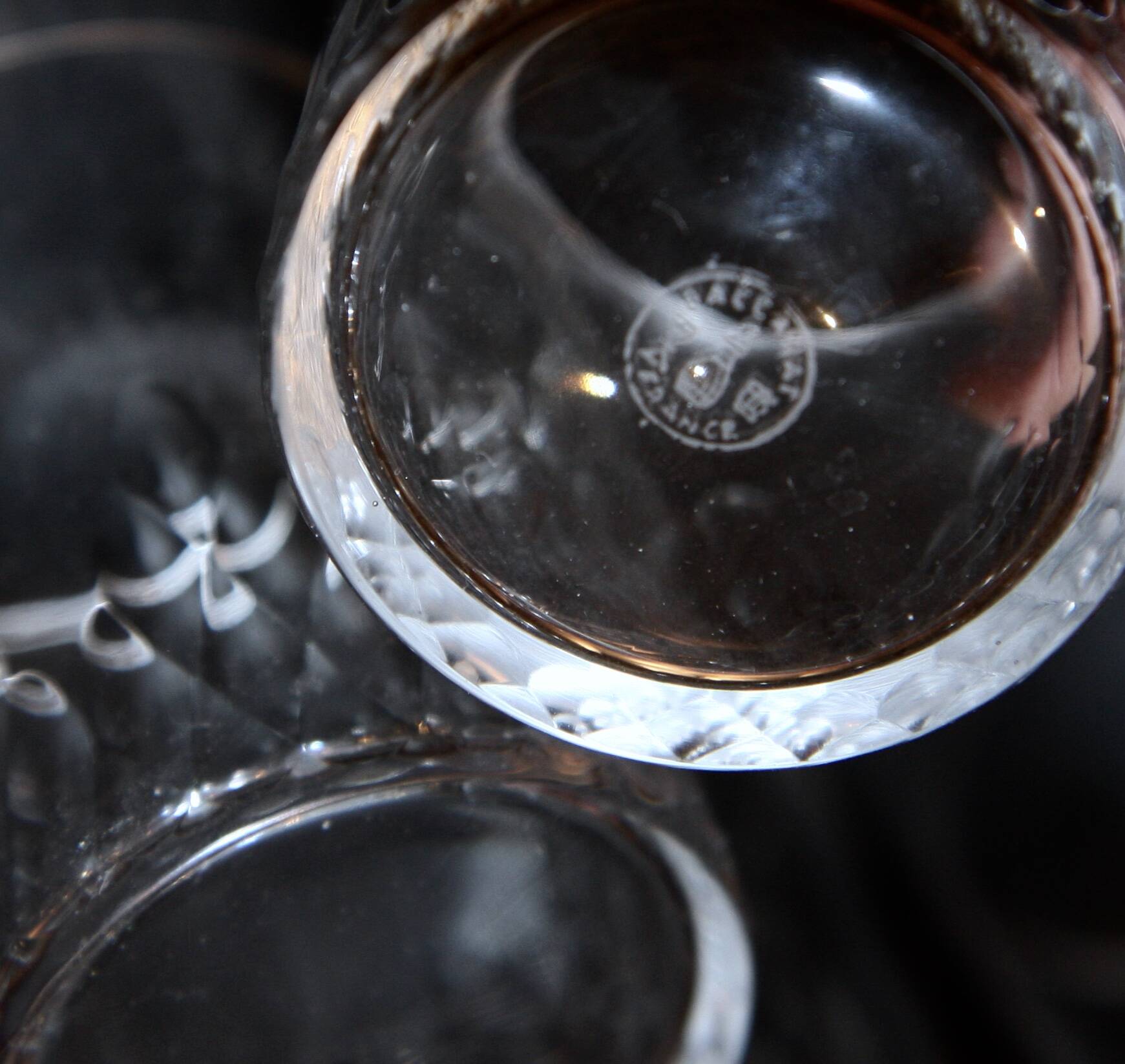 11 Baccarat glasses or verrines in cut crystal.