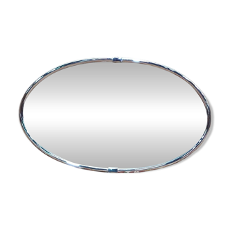 Oval chrome Art Deco mirror