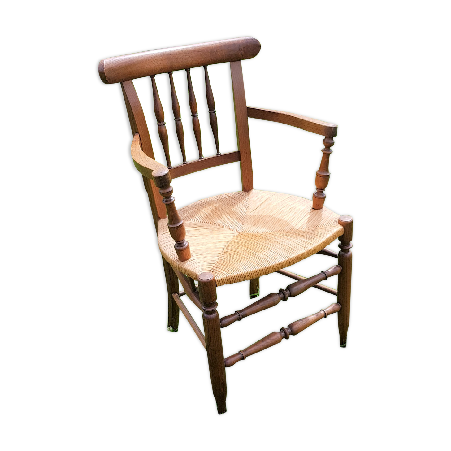 Wooden chair and straw