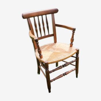 Wooden chair and straw