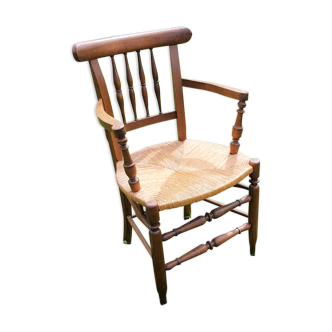 Wooden chair and straw