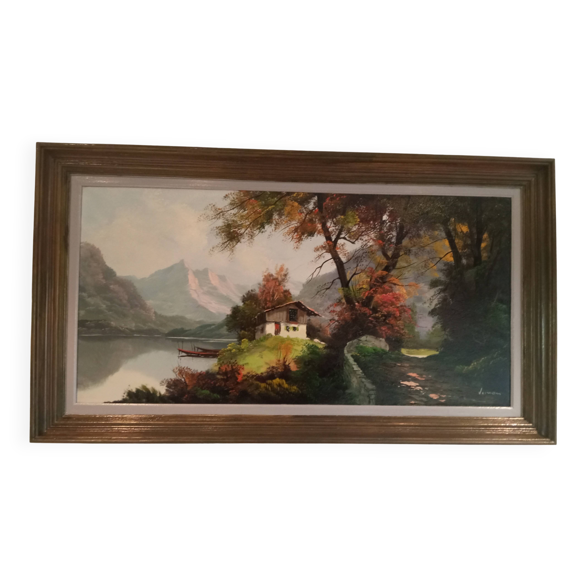 Mountain landscape oil painting