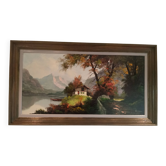Mountain landscape oil painting