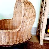 Cradle vintage wicker doll