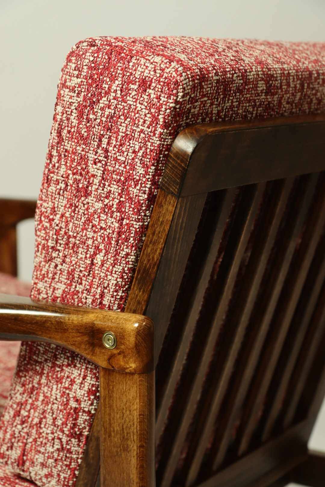 Vintage Armchair Lobster Upholstery Living Room Scandinavian, MCM, Poland 1960s