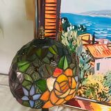 Tiffany style lamp vintage colourful flowers