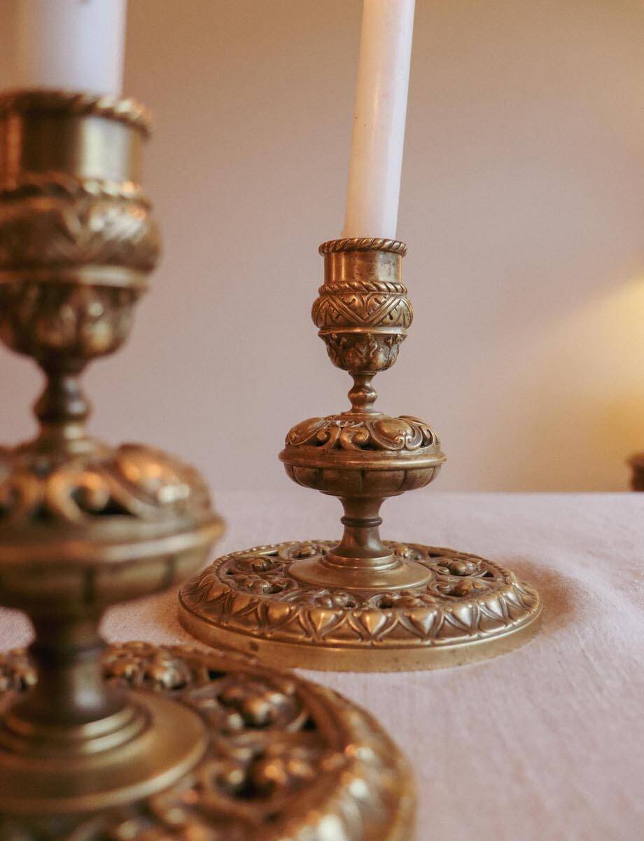 19th century bronze table ends