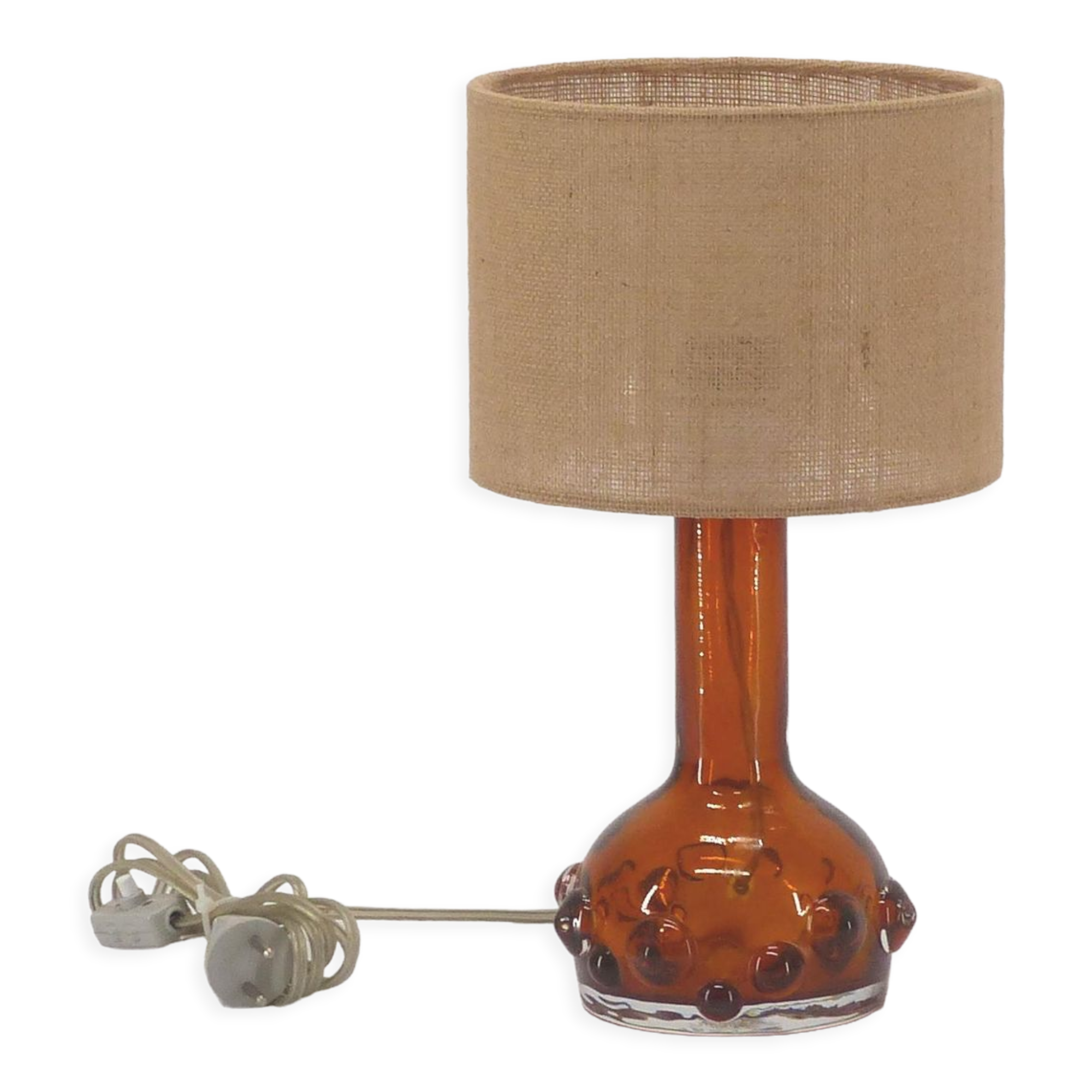 Vintage Kosta Boda orange glass table lamp 1960s