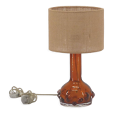 Vintage Kosta Boda orange glass table lamp 1960s