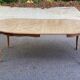 Louis XV round dining table renovated in raw wood 210cm