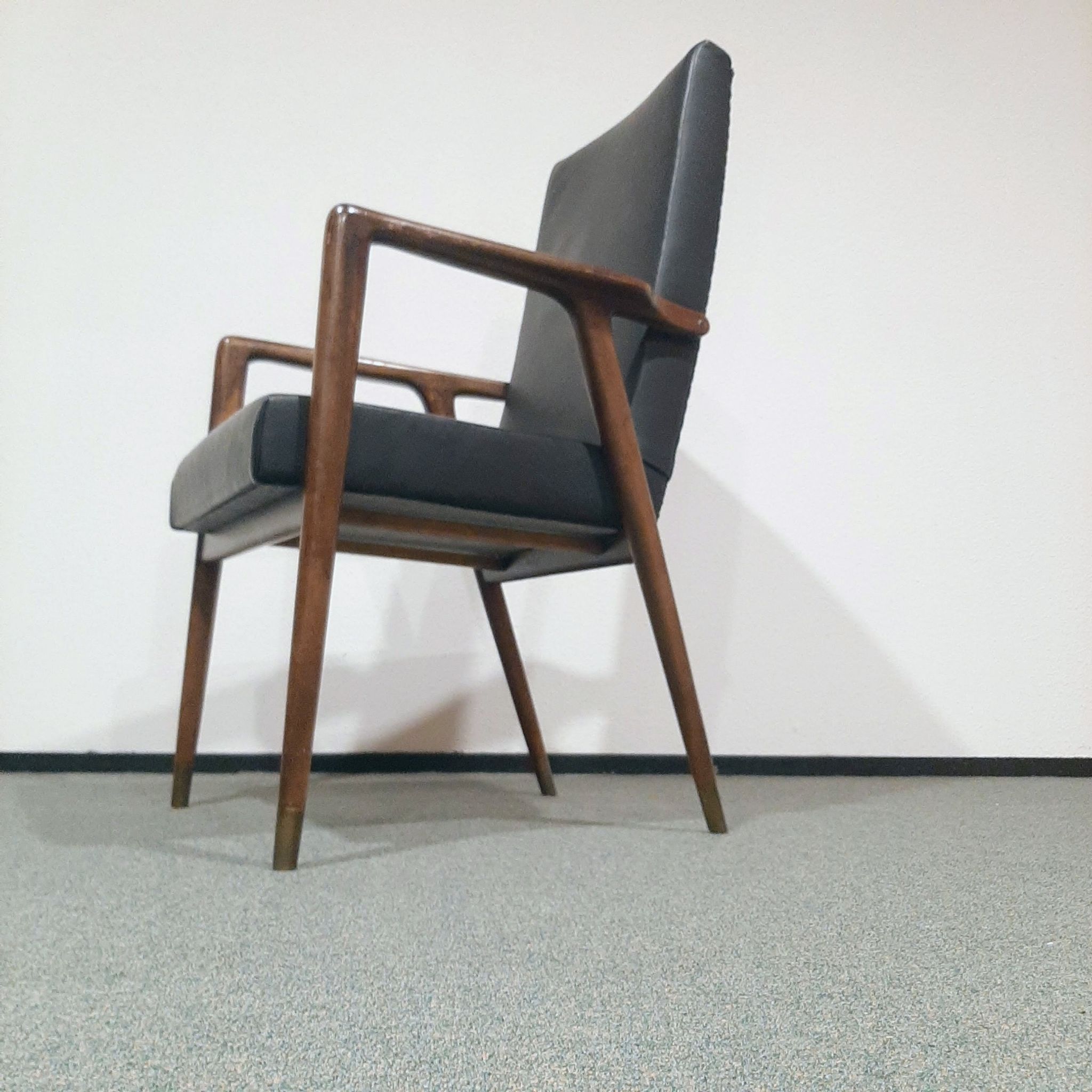 Vintage teak armchair by Josef Hillerband for Wilkhahn 1960s
