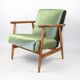 Vintage green velvet armchair, 1970