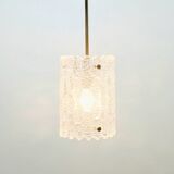 Mid-Century Crystal Glass & Brass Ceiling Light by Carl Fagerlund, 1960s