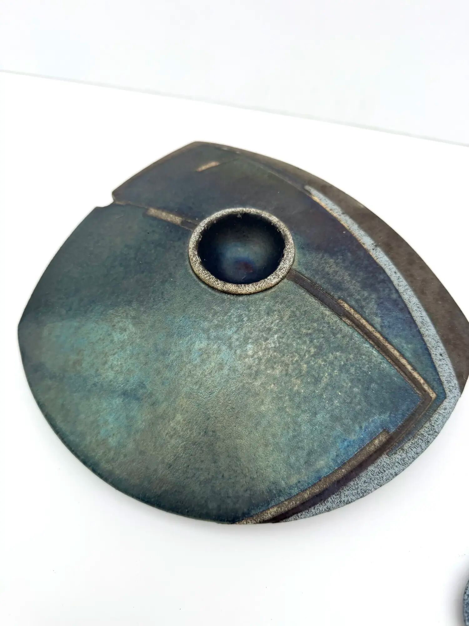 Signed raku ceramic sculpture