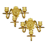 Pair of wall sconces with female masks, Napoléon III period, 19th century - bronze