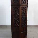 19th century carved walnut gothic storage unit