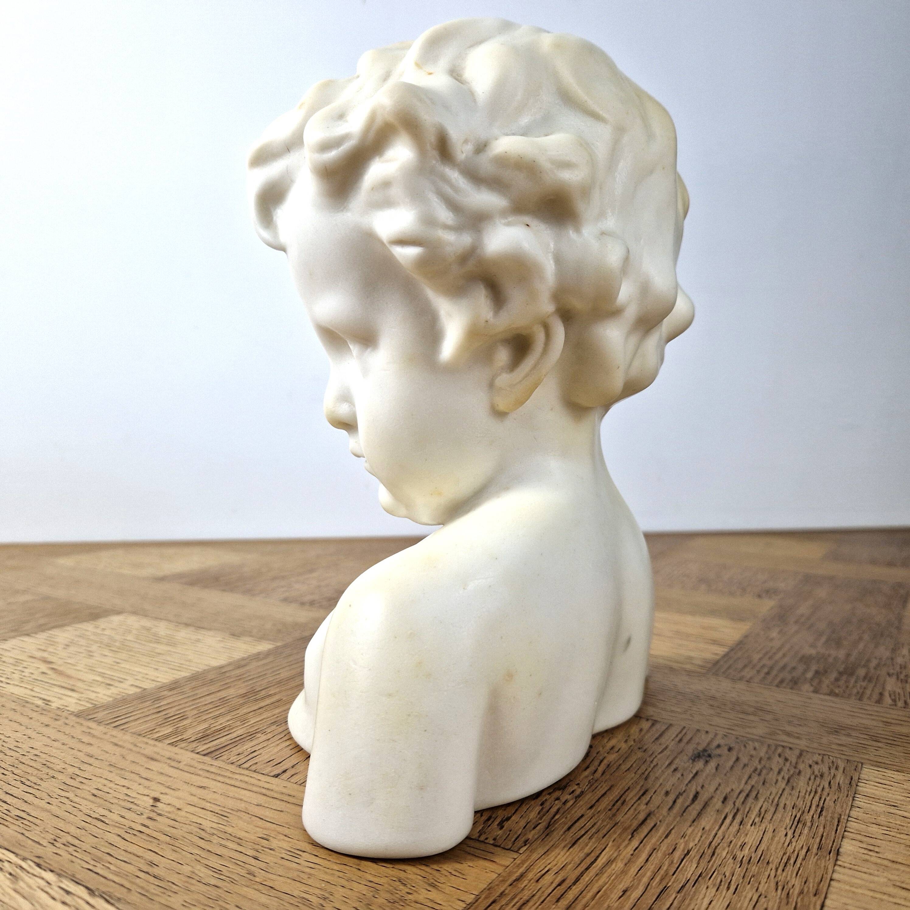 Vintage wax child statue - sculpture