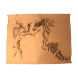 Original drawing study of nudes