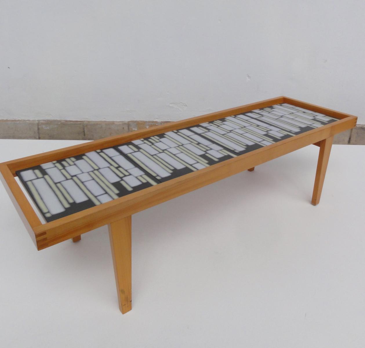 Table low mid-century tiled ceramic, Germany