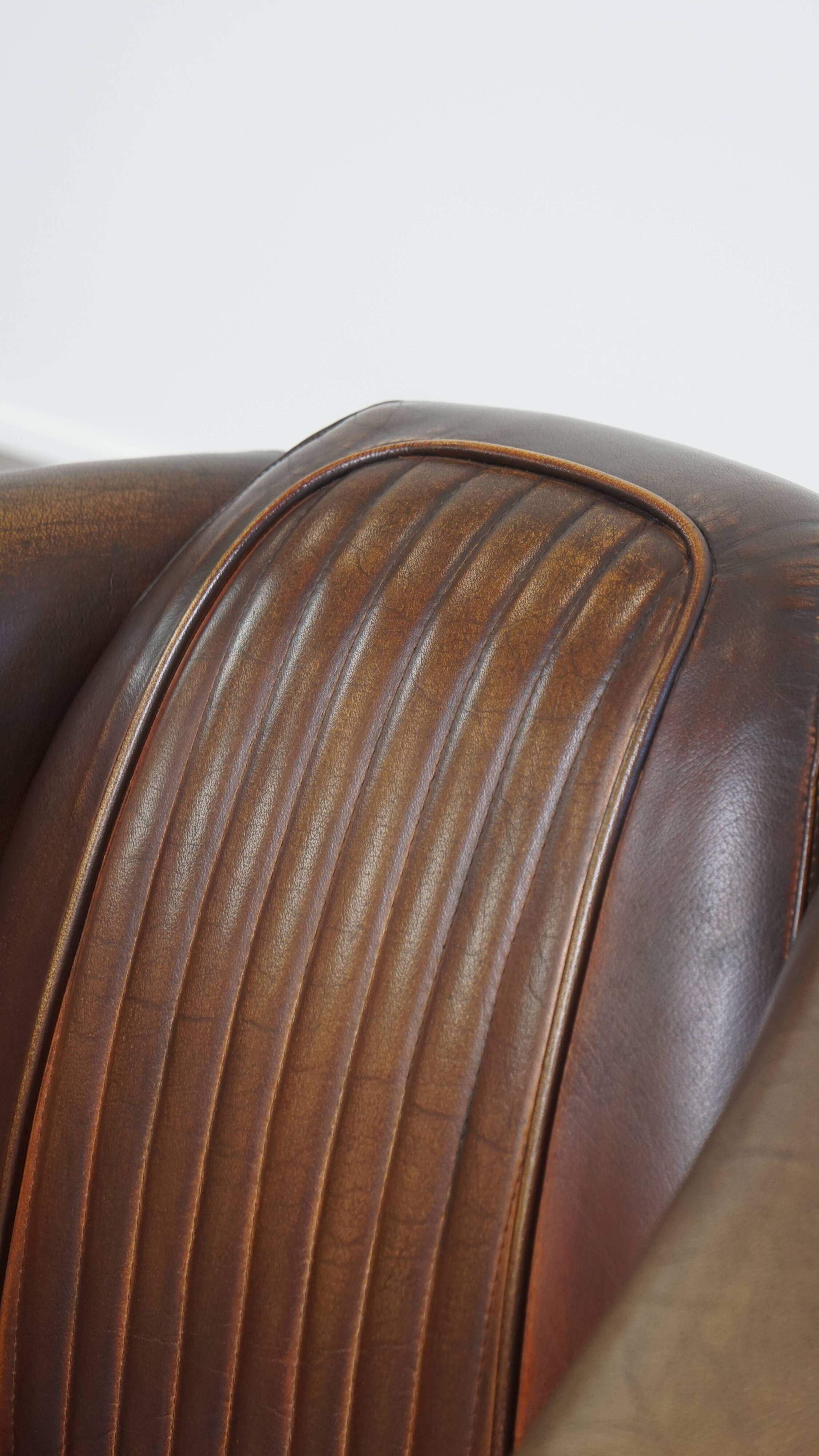Cowhide Leather Chesterfield Aviator Armchair