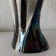 Large vintage black and white vase in ceramic and signed, from the 60s