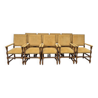 9 armchairs in the Louis XIII style
