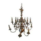 Lustre fer forgé doré