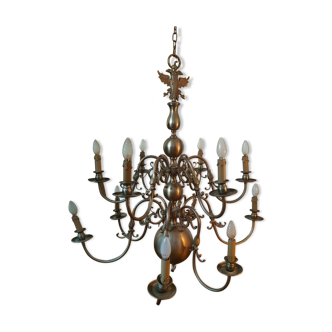 Golden wrought iron chandelier