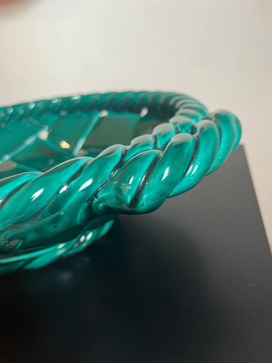 Vallauris ceramic flat basket