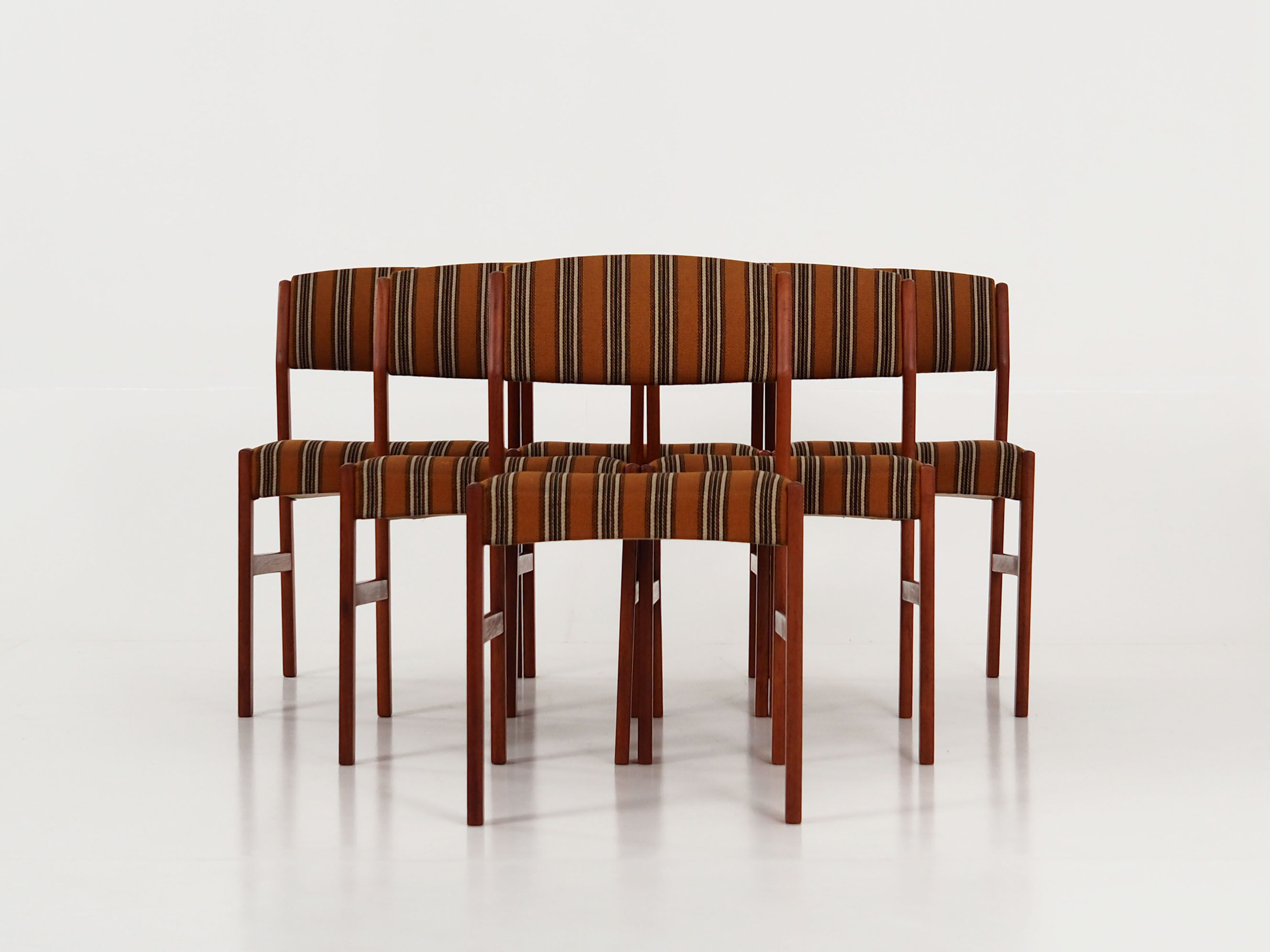 Six teak chairs, Scandinavian design 1970s
