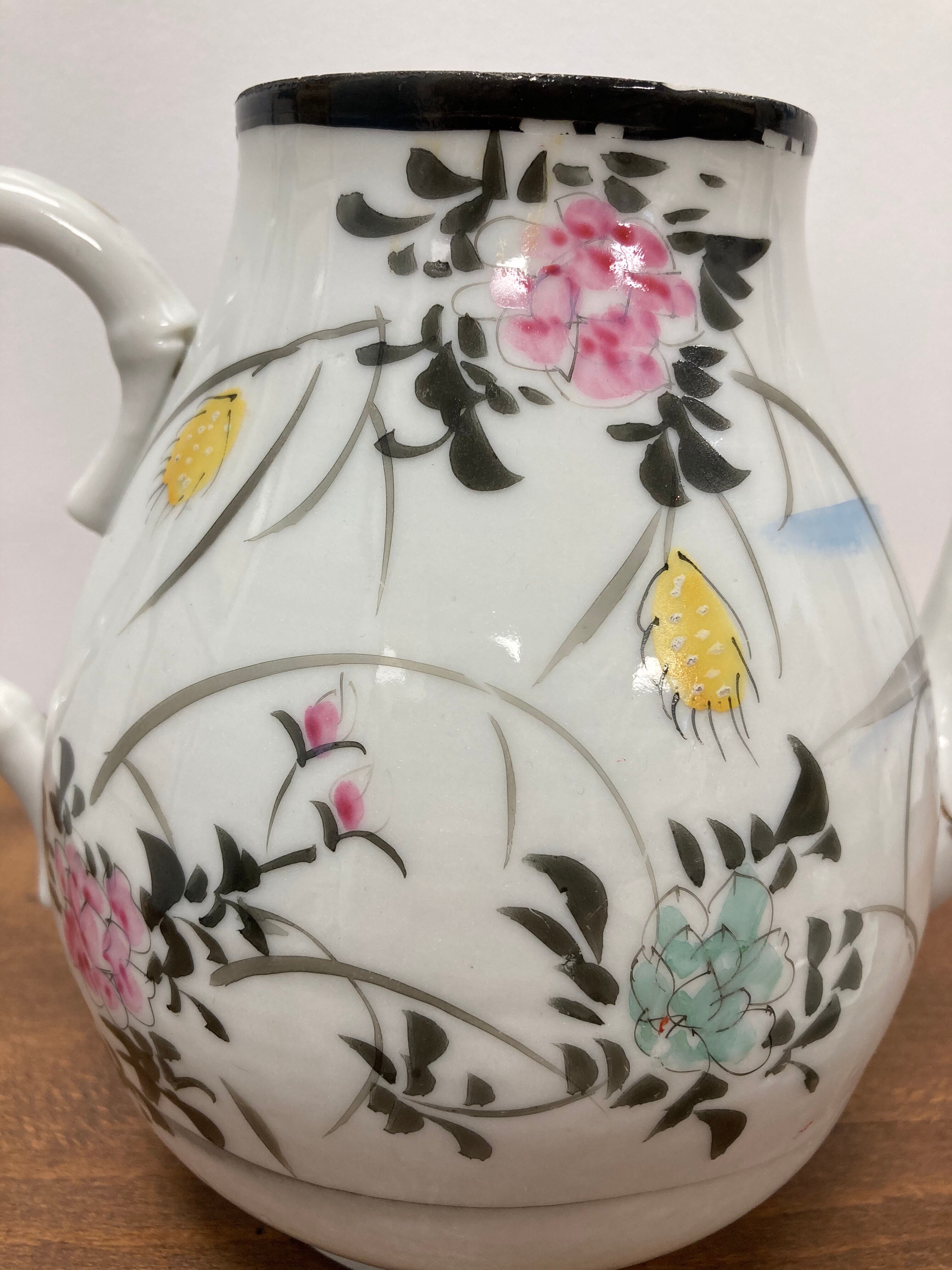 Hand-painted porcelain teapot