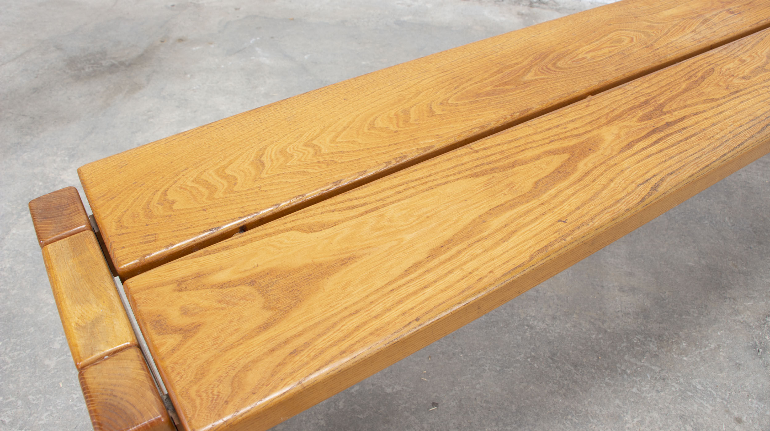 Vintage solid elm bench for Maison Regain