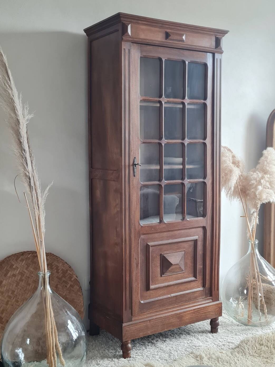 Antique glass-fronted Parisian wardrobe