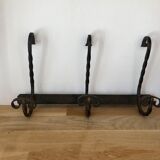 Old wrought iron coat hook/coat rack