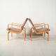 Pair of Swedish Ire Möbler bent beech armchairs, 1960s