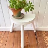 Tabouret tripode blanc vintage