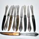 Series of 10 modernist dessert knives in silver metal RENEKA 1950