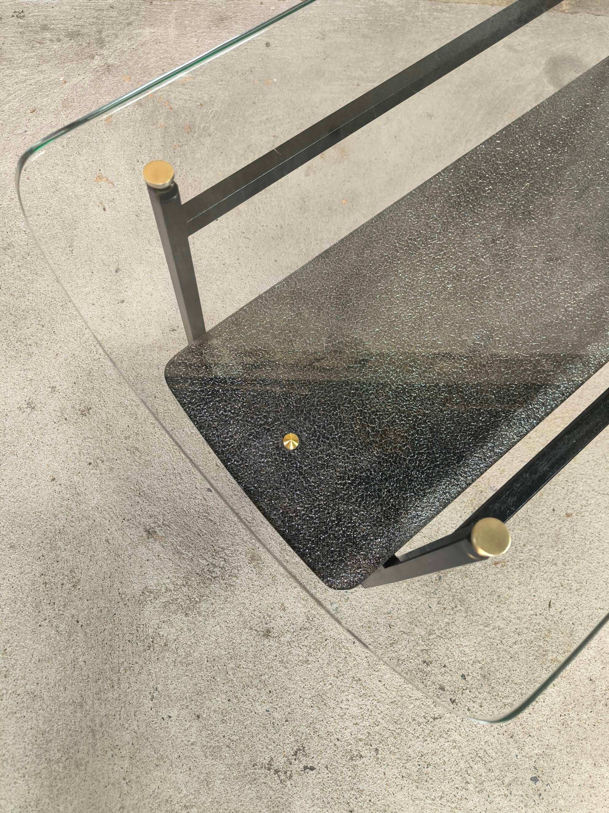 Vintage modernist glass coffee table
