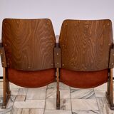Vintage Czechoslovakian double cinema seats from the 1970s