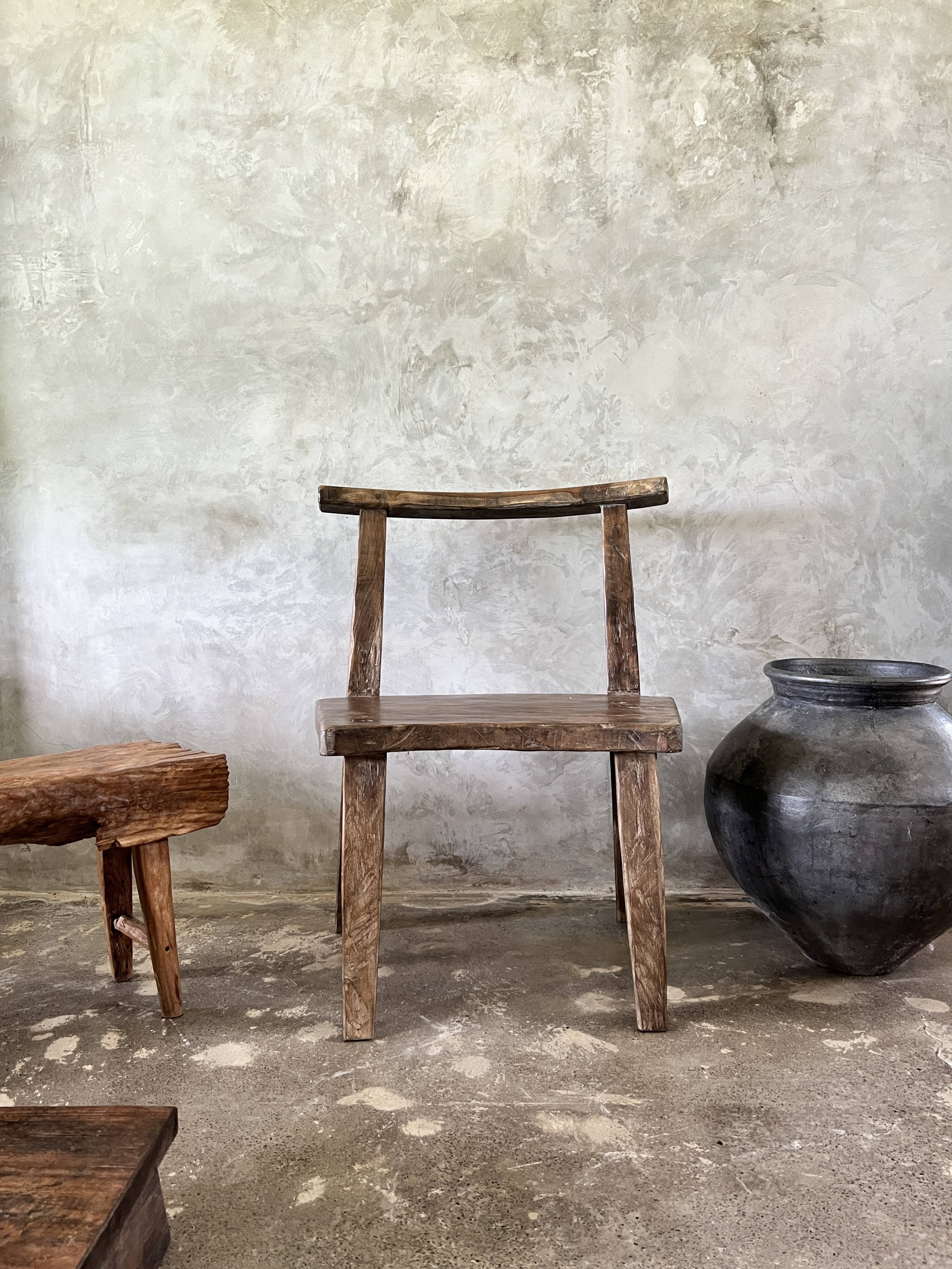 Large old teak chair or armchair H84 L60