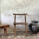 Large old teak chair or armchair H84 L60