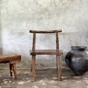 Large old teak chair or armchair H84 L60