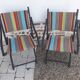 Duo de fauteuils pliant bois et toile