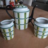 Limoges porcelain teapot, sugar bowl and milk jug